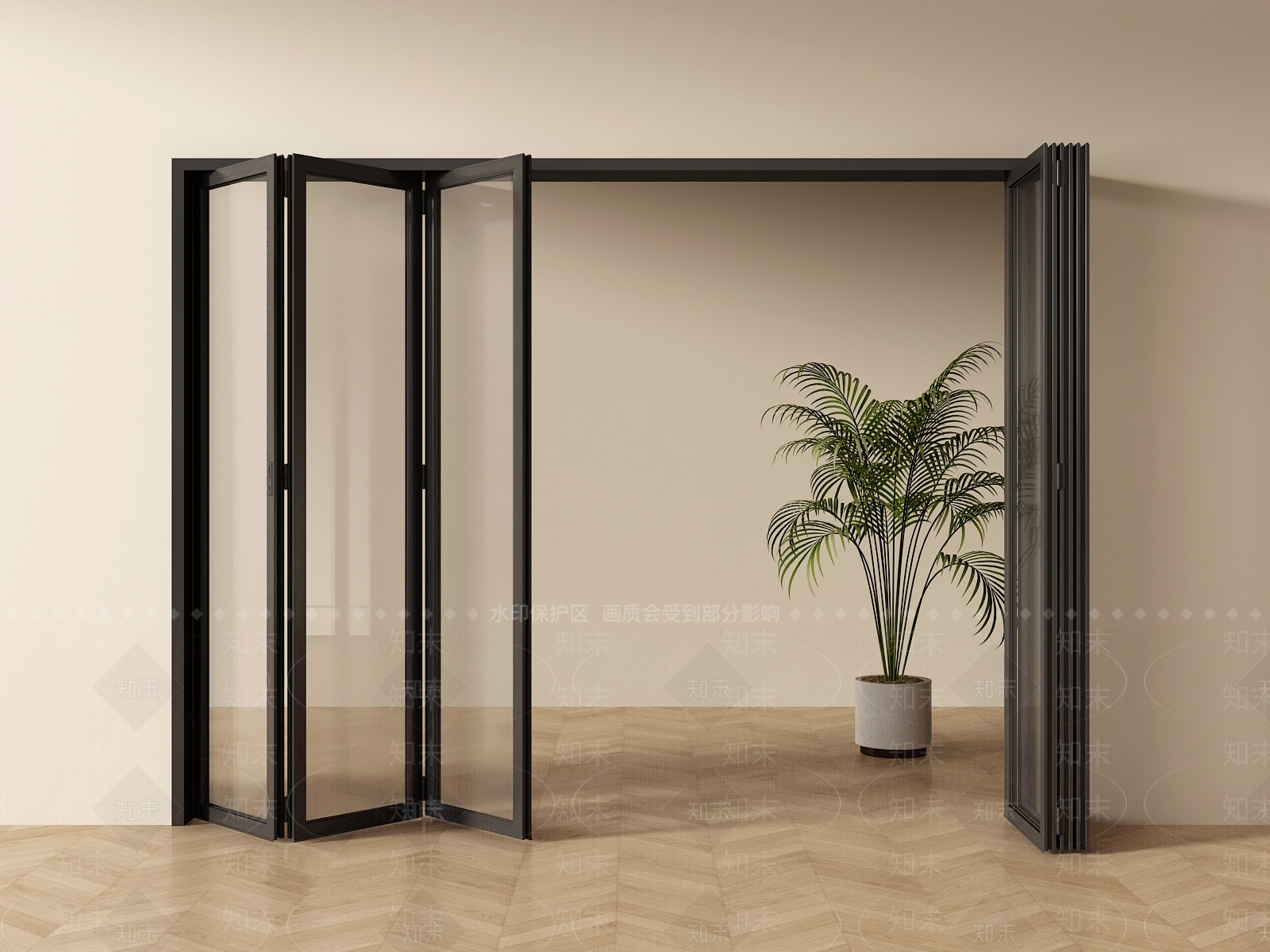 现代折叠门3D模型下载【ID:1201425846】