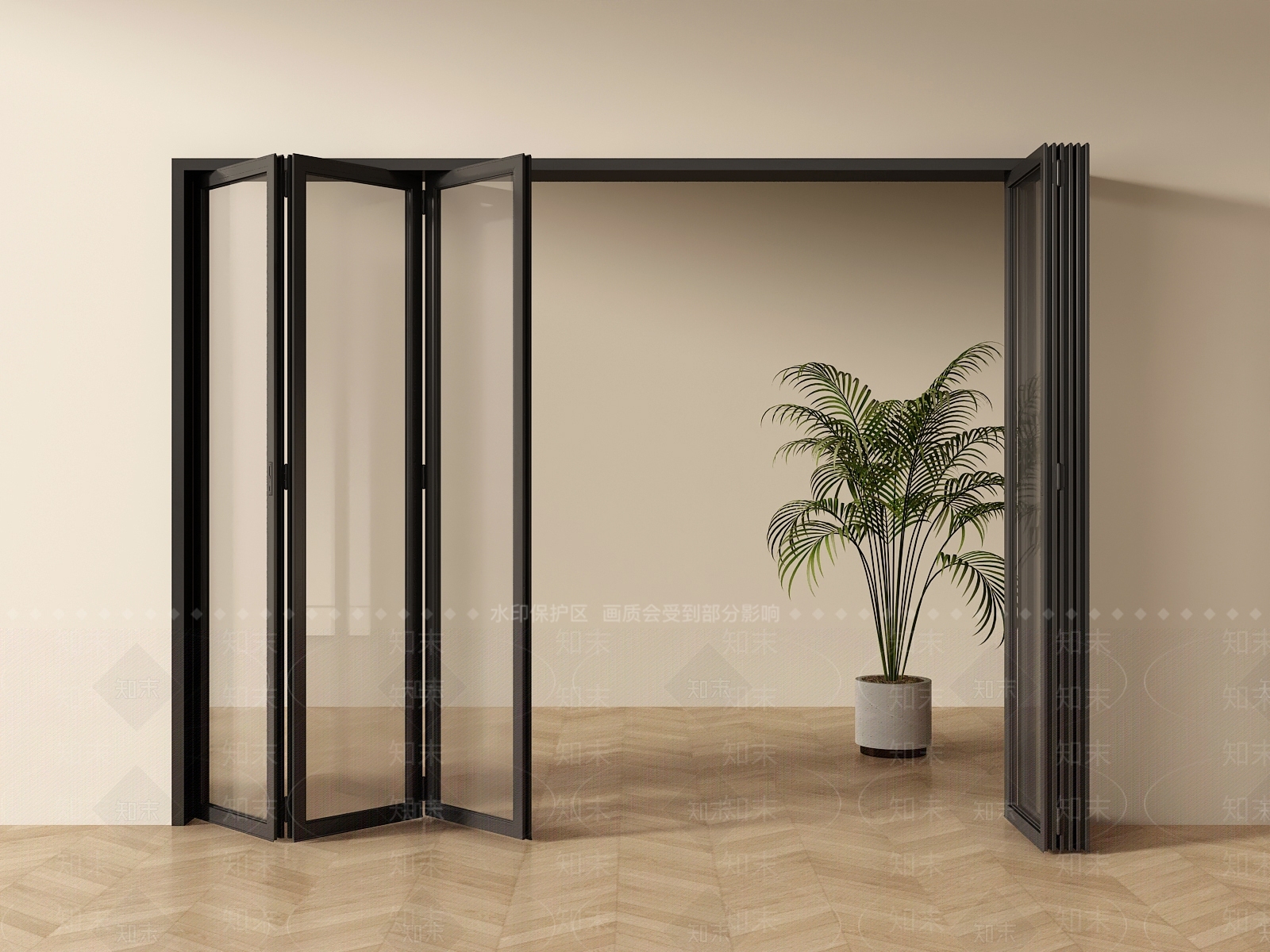 现代折叠门SU模型下载【ID:1201426084】