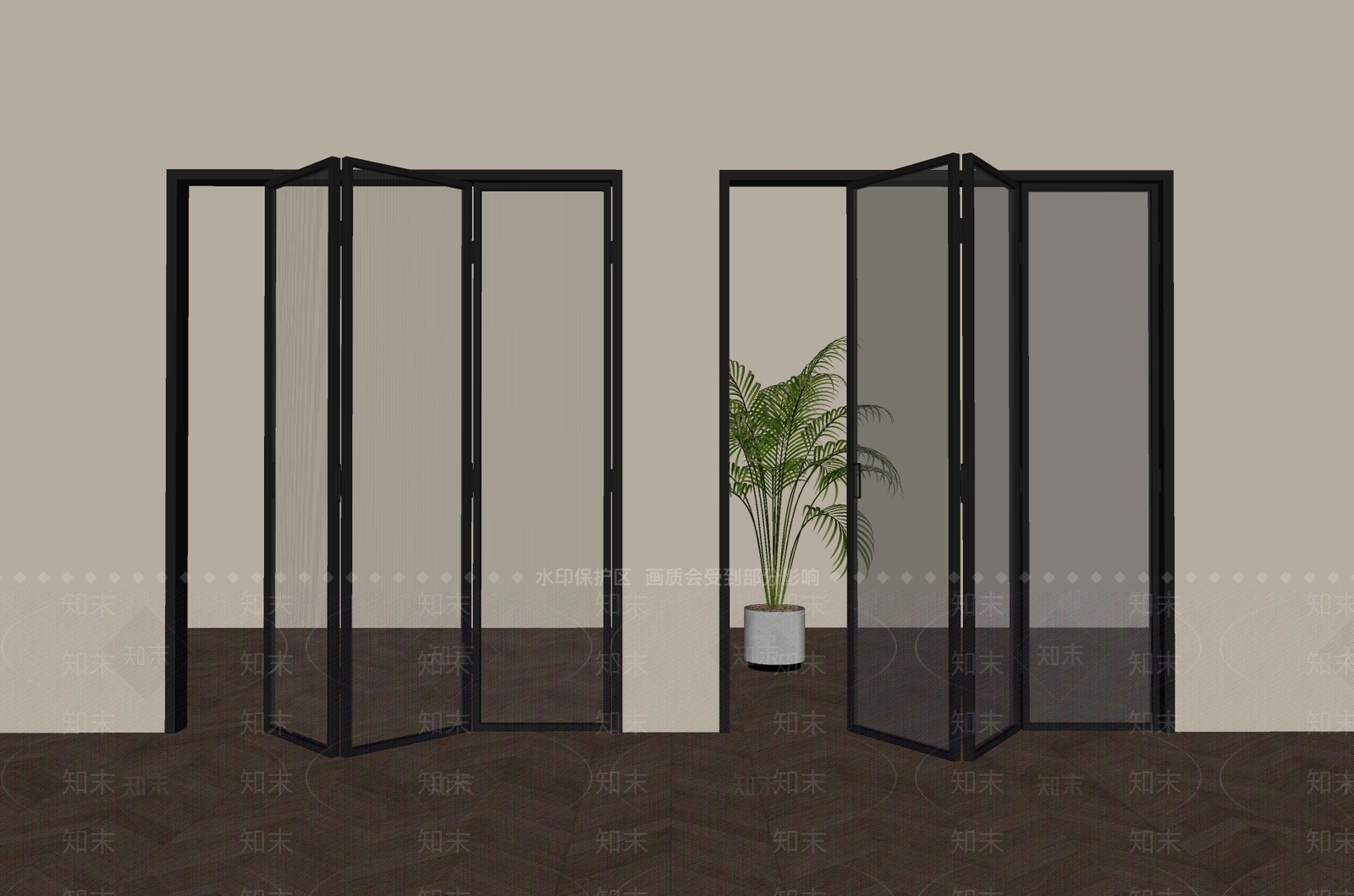 现代折叠门SU模型下载【ID:1201426006】