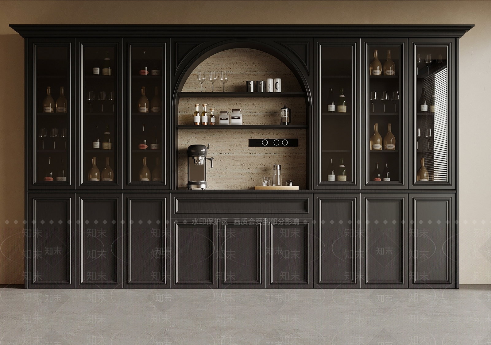 法式酒柜3D模型下载【ID:1201428064】