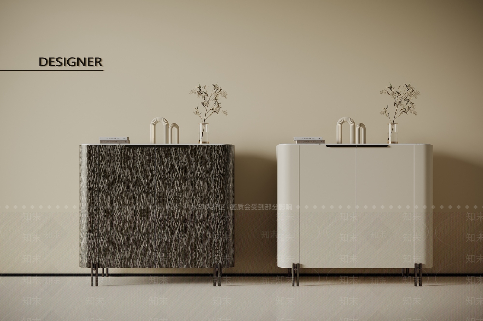 现代玄关柜3D模型下载【ID:1201428395】