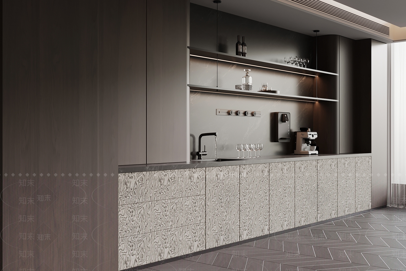 现代意式酒柜SU模型下载【ID:1201429409】