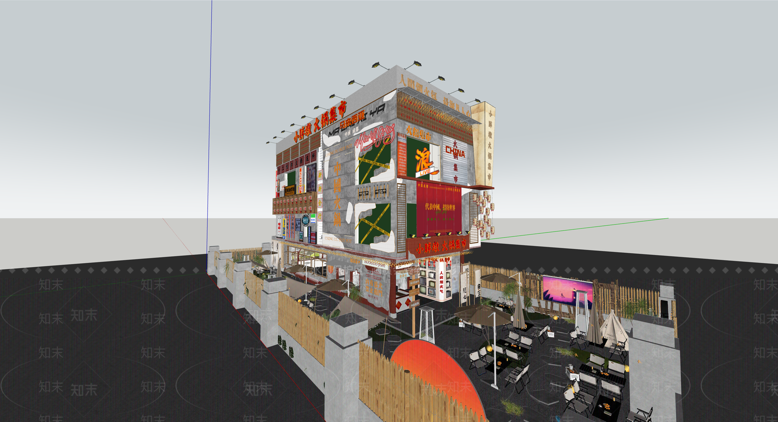 工业现代火锅店SU模型下载【ID:1201430117】
