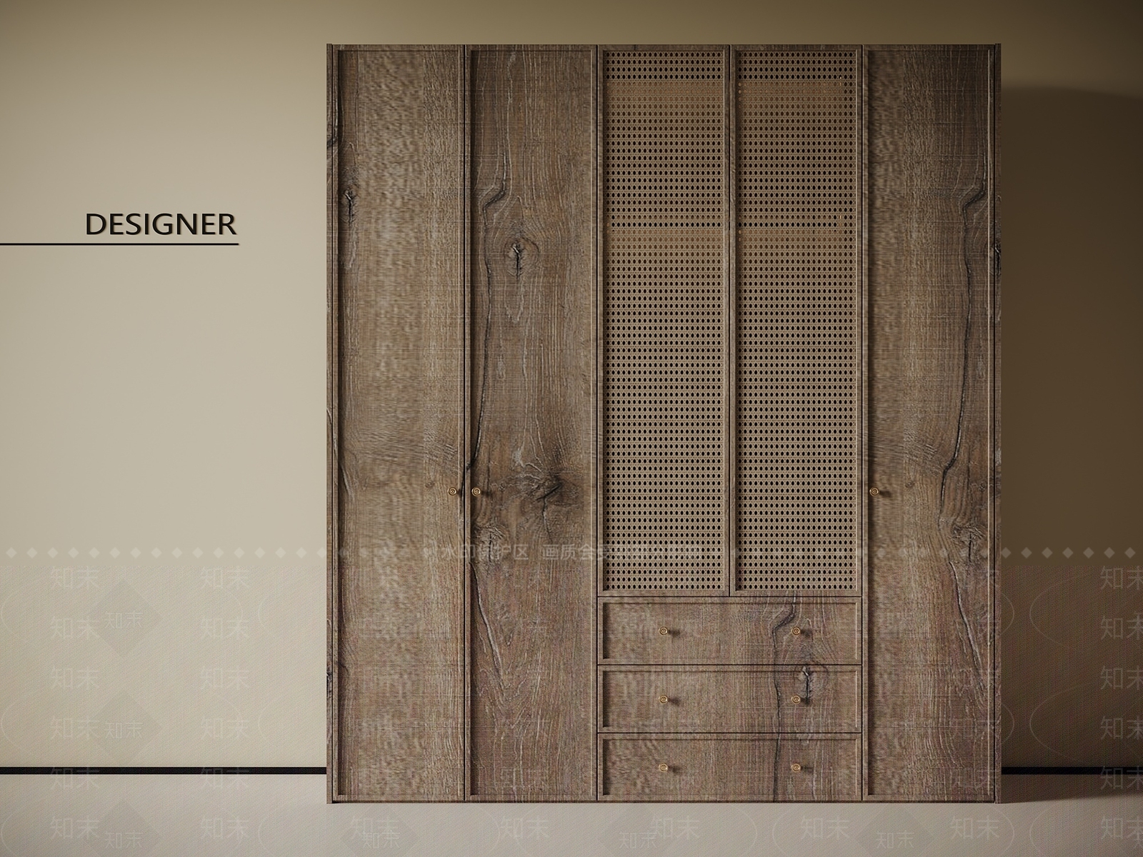 侘寂衣柜SU模型下载【ID:1201430374】