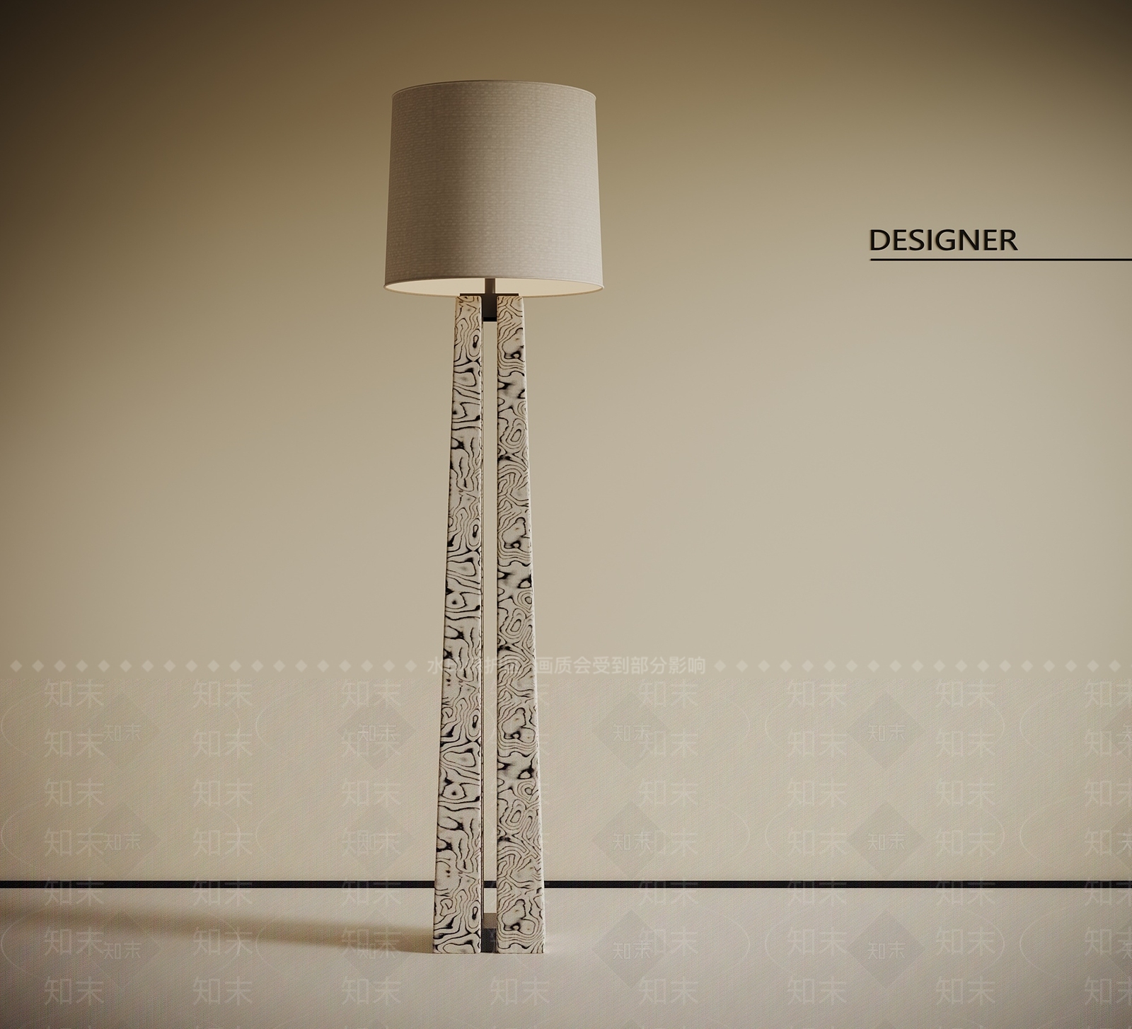 现代中古落地灯3D模型下载【ID:1201430429】