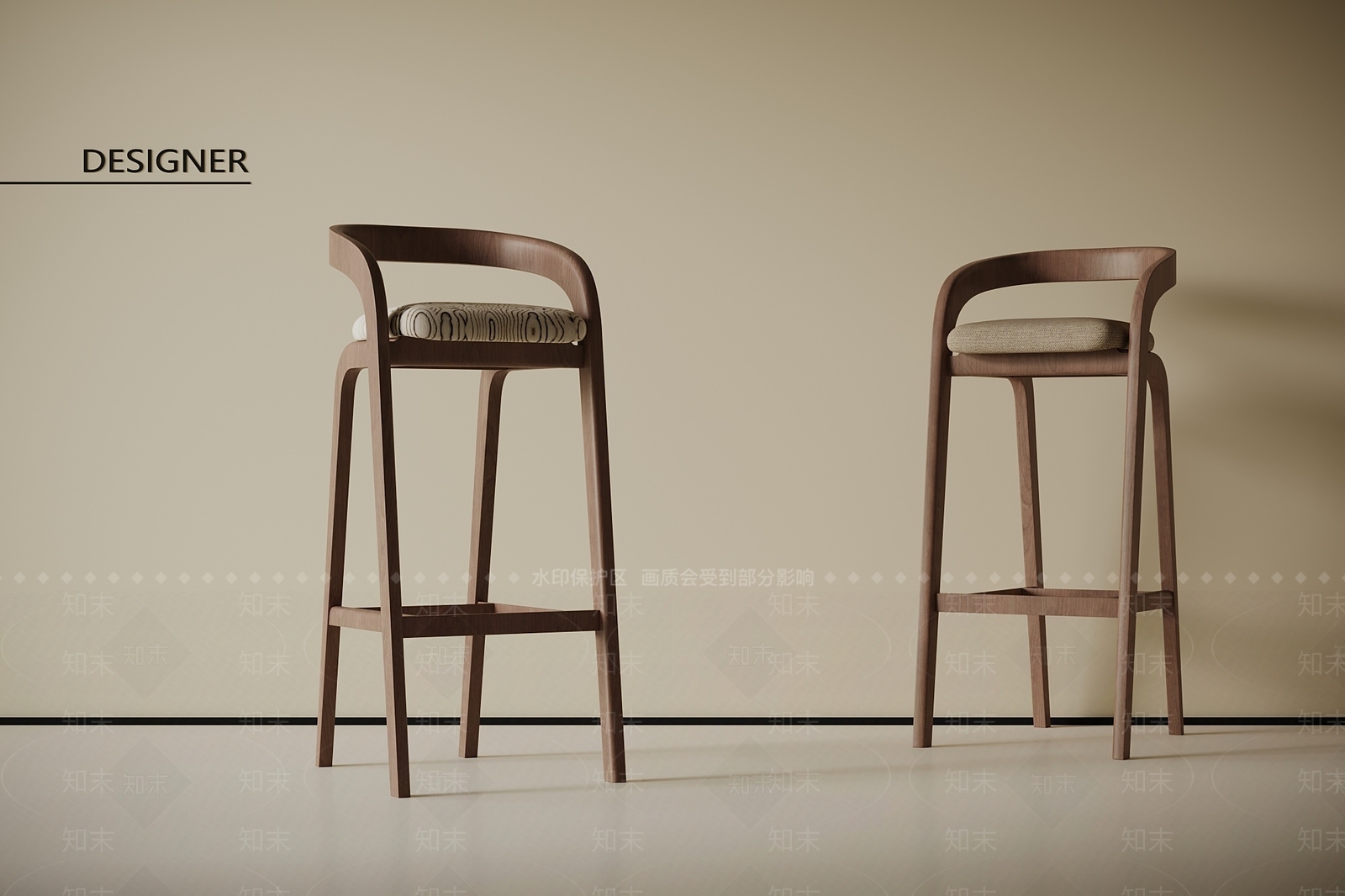 现代中古吧凳3D模型下载【ID:1201431260】