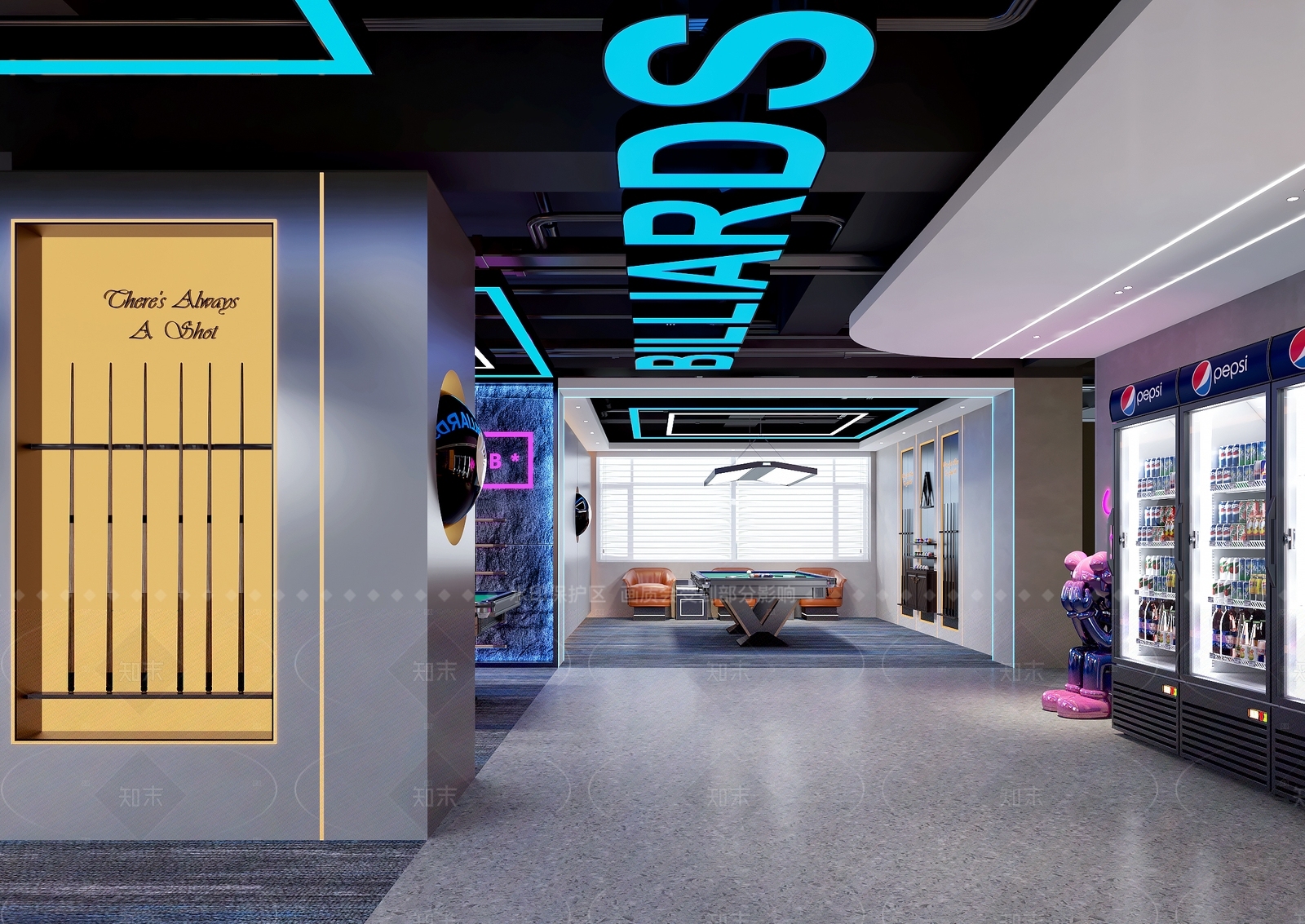 现代台球室3D模型下载【ID:1215196183】