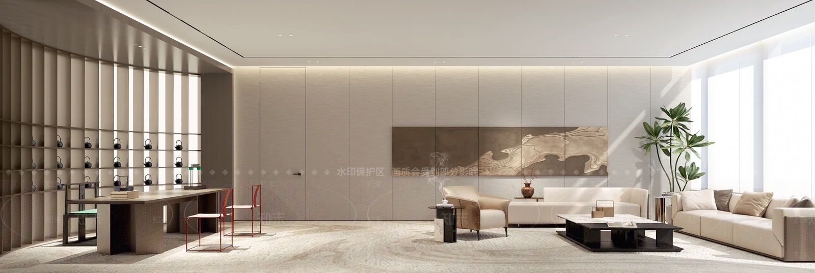 现代简约茶室3D模型下载【ID:1201433297】