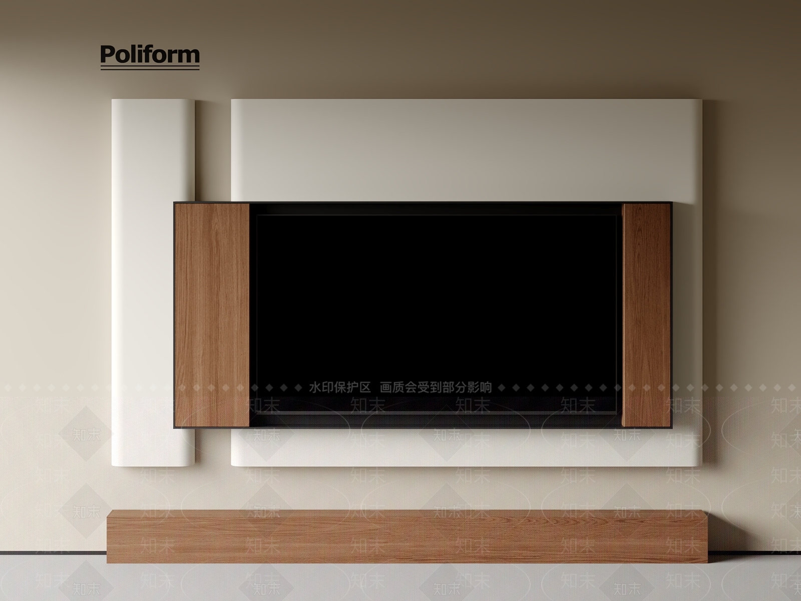 电视背景墙3D模型下载【ID:1201434791】