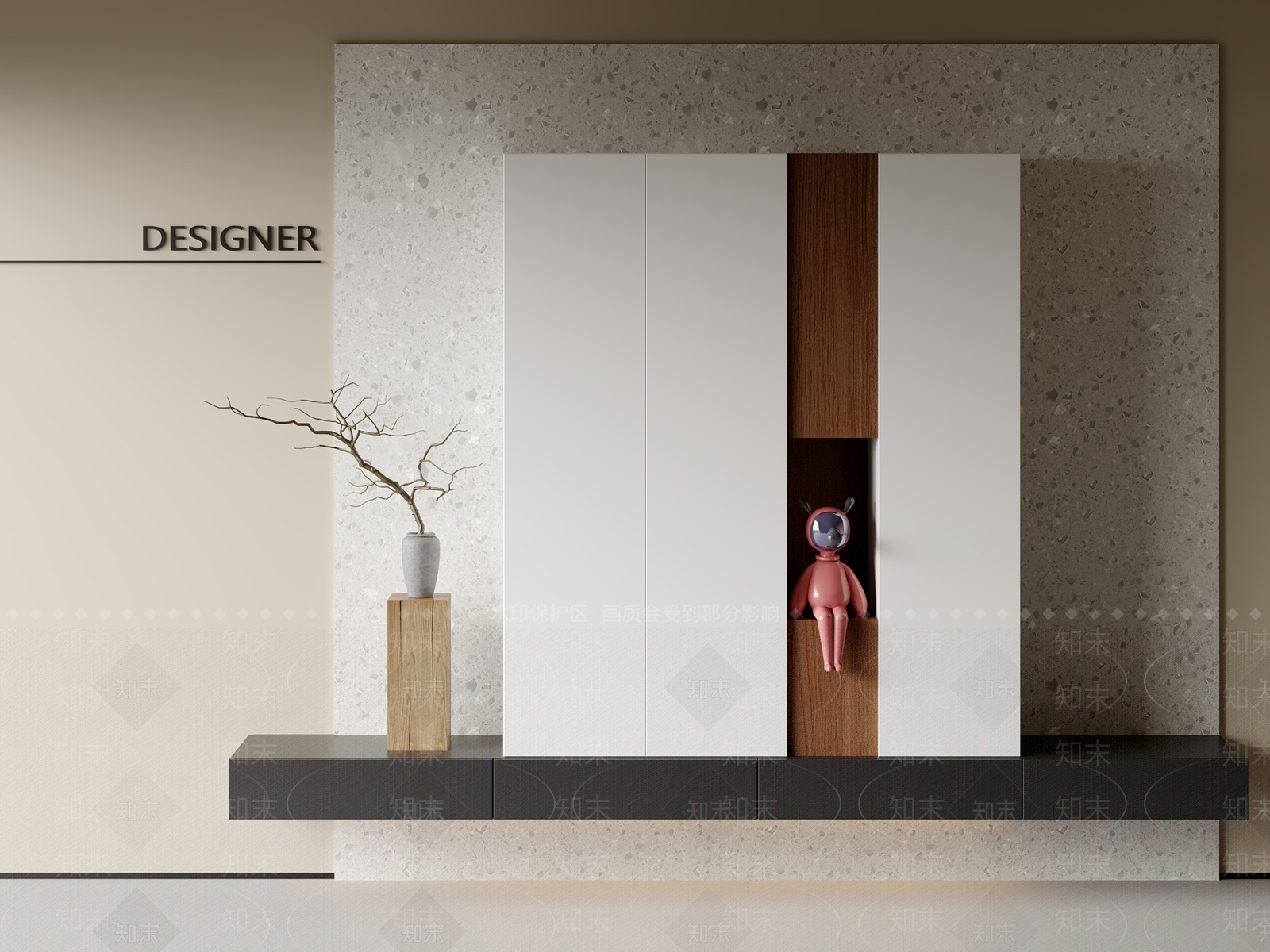 现代中古储物柜3D模型下载【ID:1201434956】