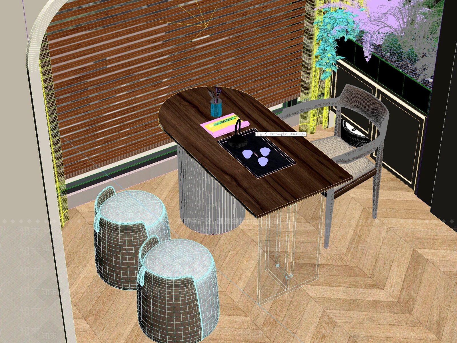 新中式中式茶桌椅3D模型下载【ID:1201434938】