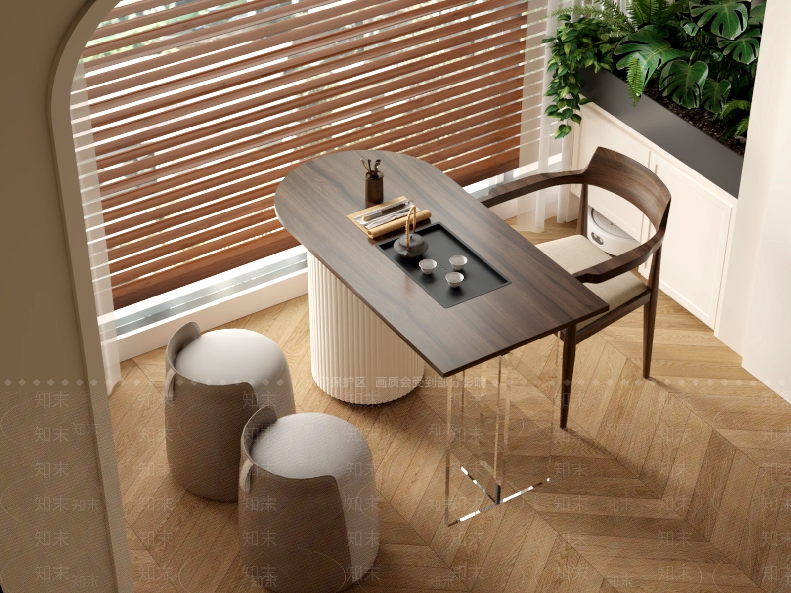 新中式中式茶桌椅3D模型下载【ID:1201434938】