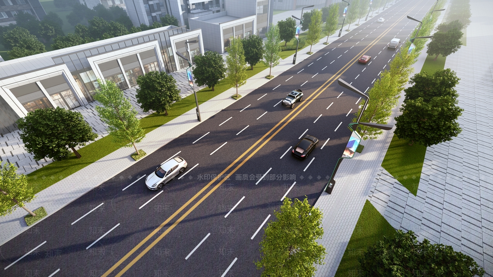 现代车行道路SU模型下载【ID:1201436746】