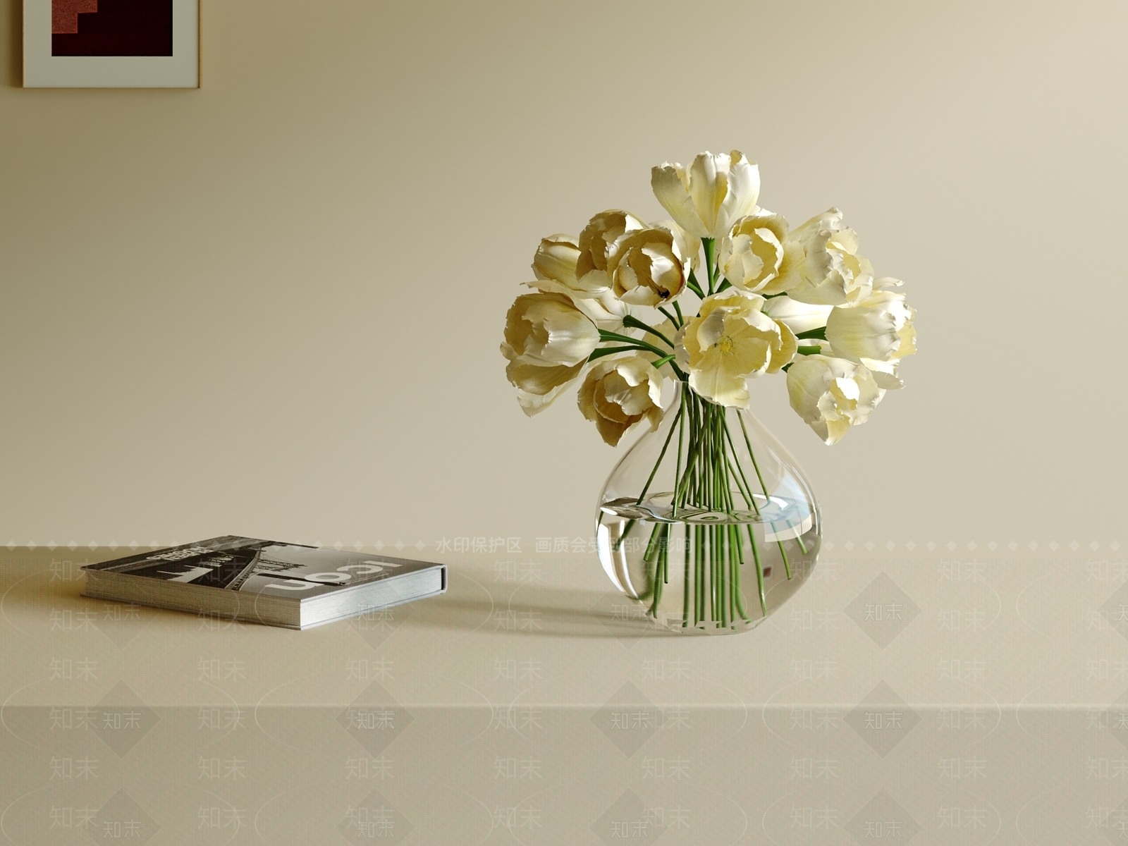 现代奶油花瓶3D模型下载【ID:1201436718】