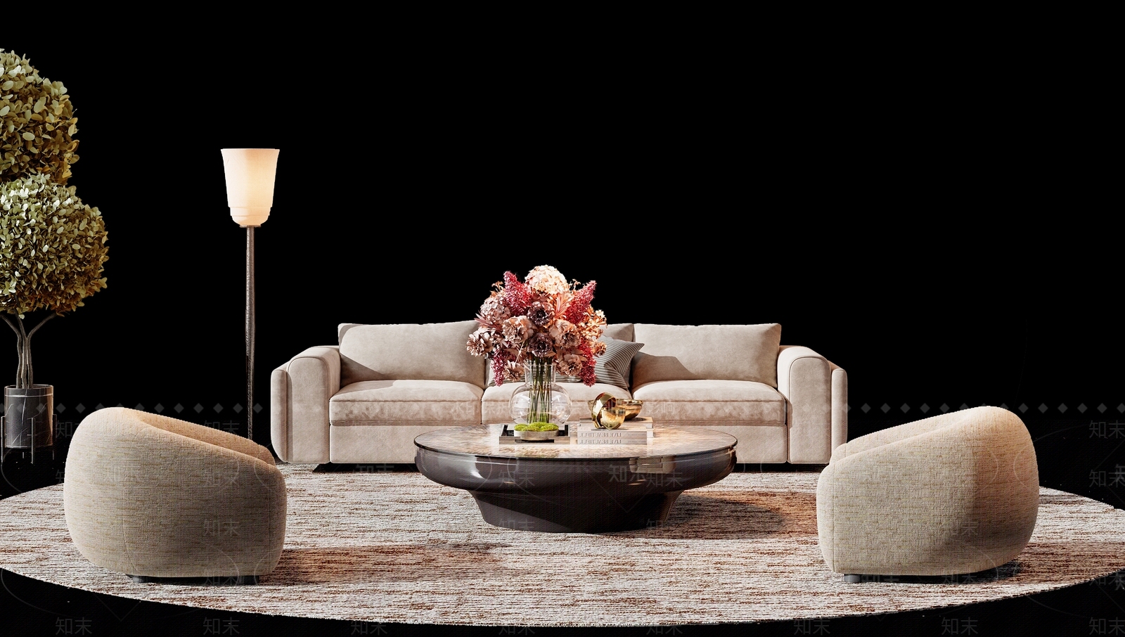 现代轻奢多人沙发3D模型下载【ID:1201437132】