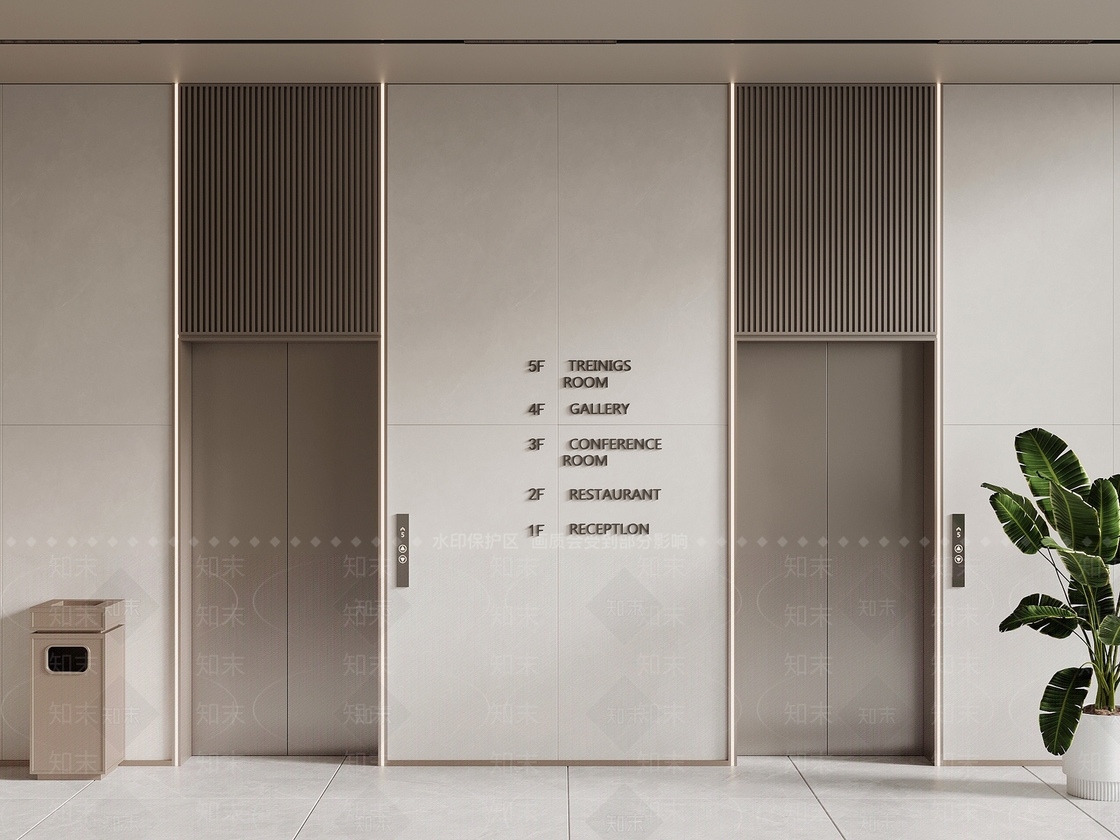 现代电梯3D模型下载【ID:1201437380】