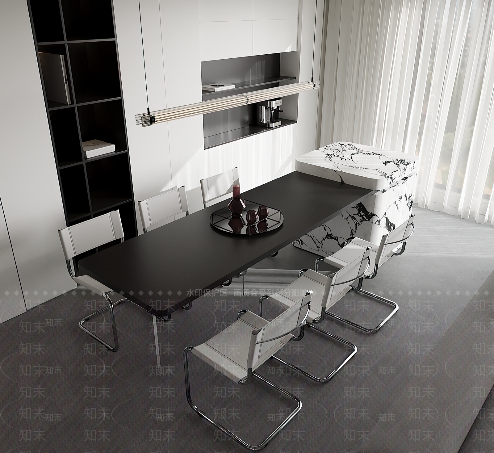 现代餐桌椅3D模型下载【ID:1201437765】