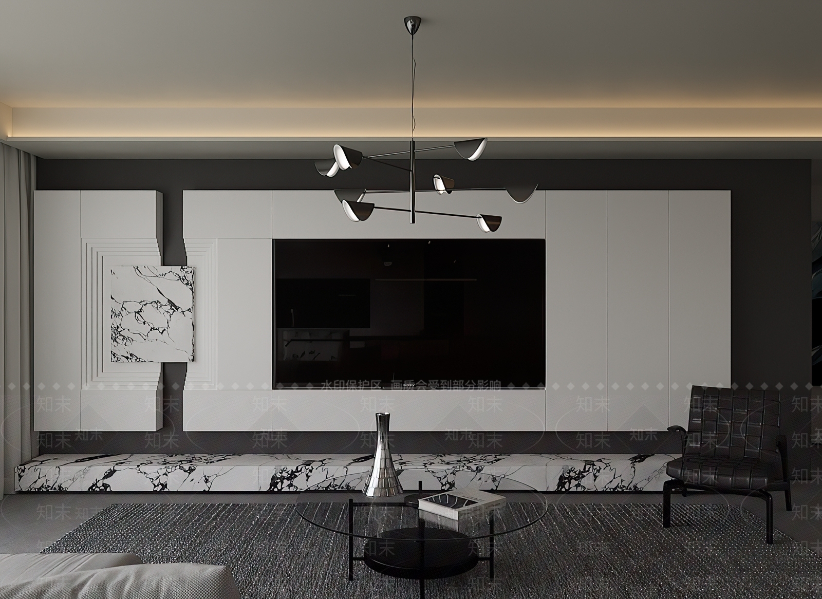 现代电视背景墙3D模型下载【ID:1201437802】