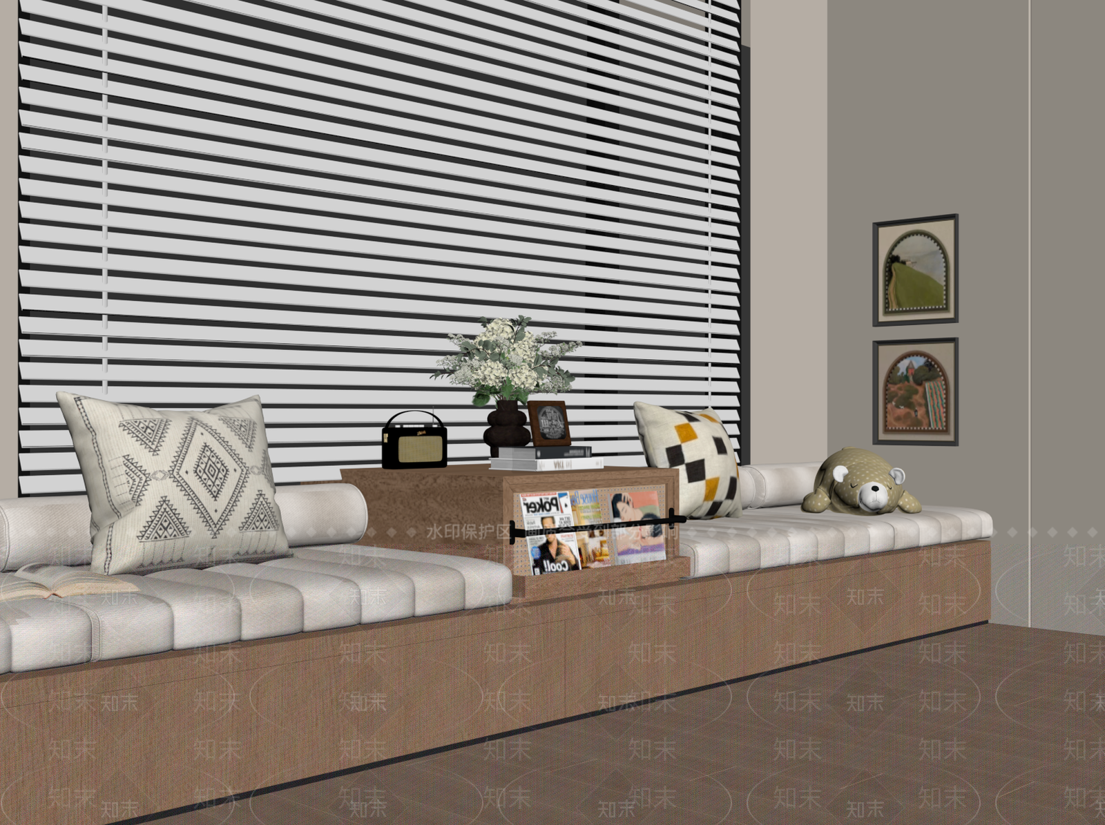 现代坐垫SU模型下载【ID:1201437969】