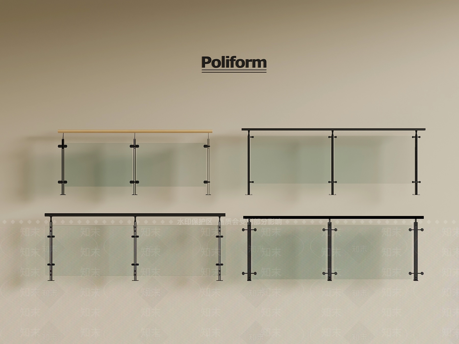 现代栏杆扶手SU模型下载【ID:1201438316】