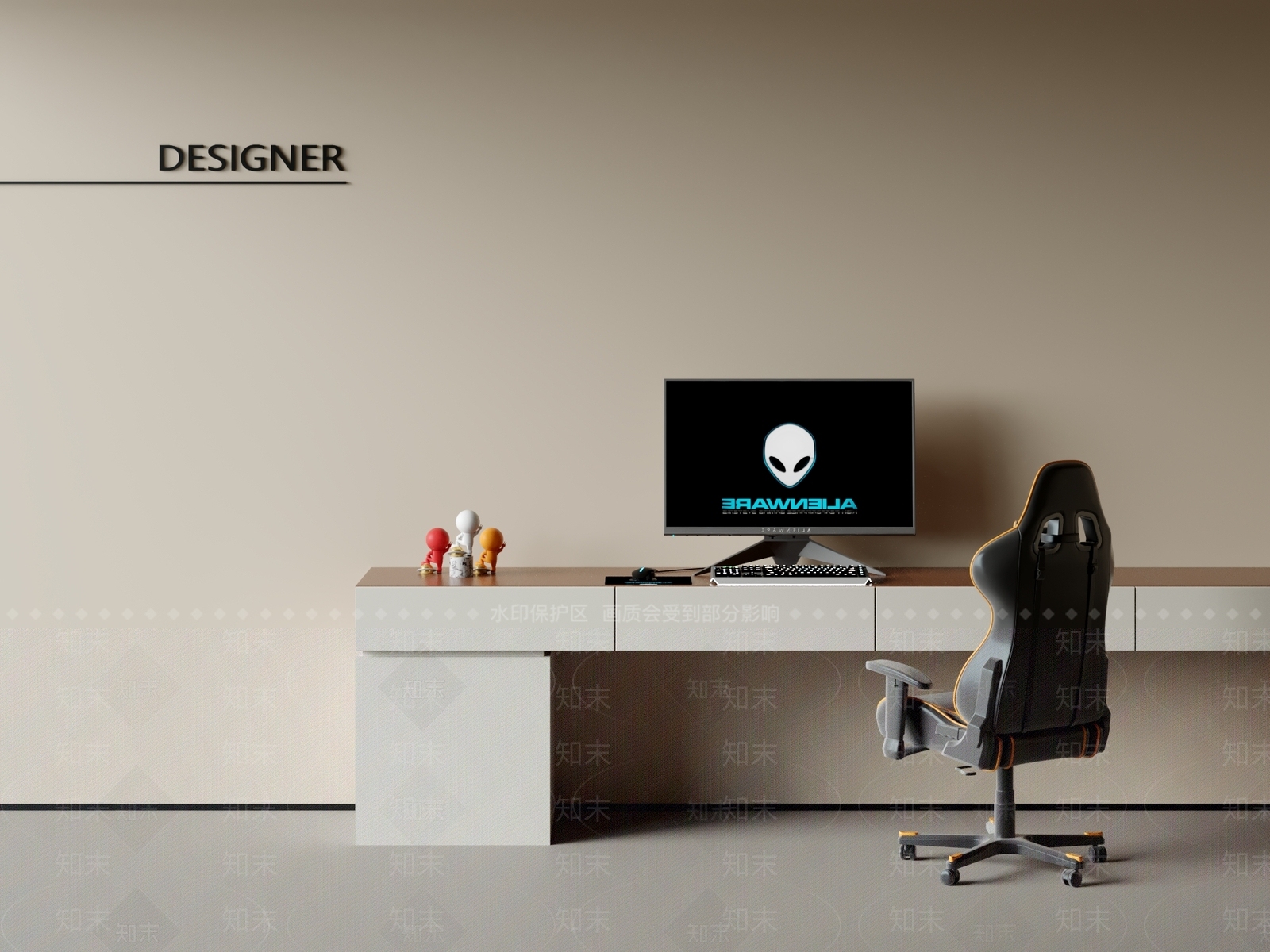 现代书桌椅3D模型下载【ID:1201438992】