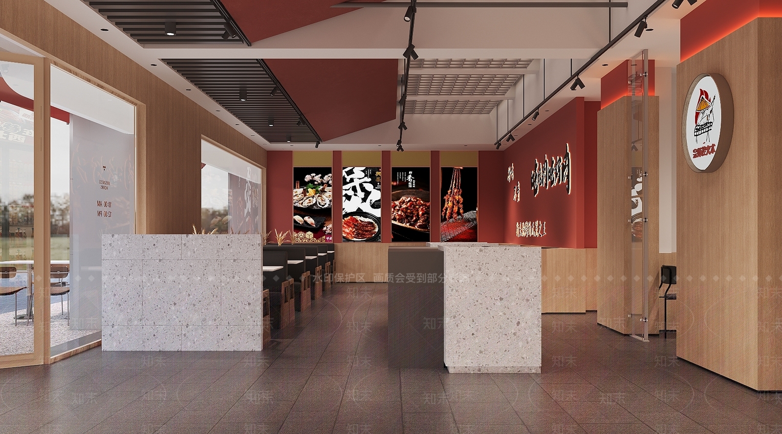现代烧烤烤肉店SU模型下载【ID:1201439389】
