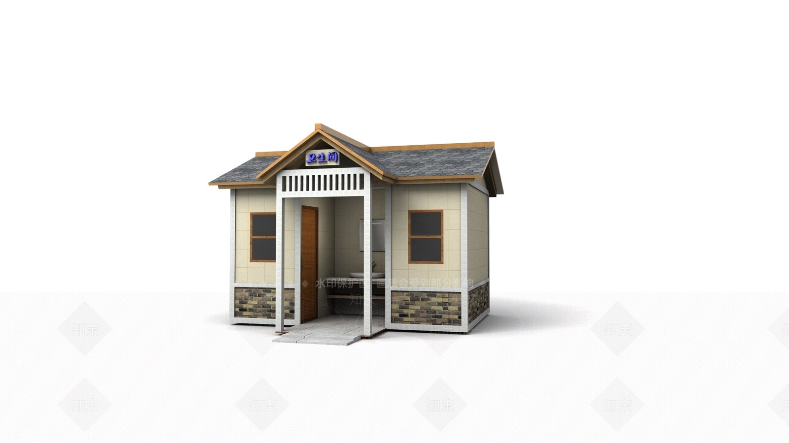 简约极简风格建筑SU模型下载【ID:1201441555】