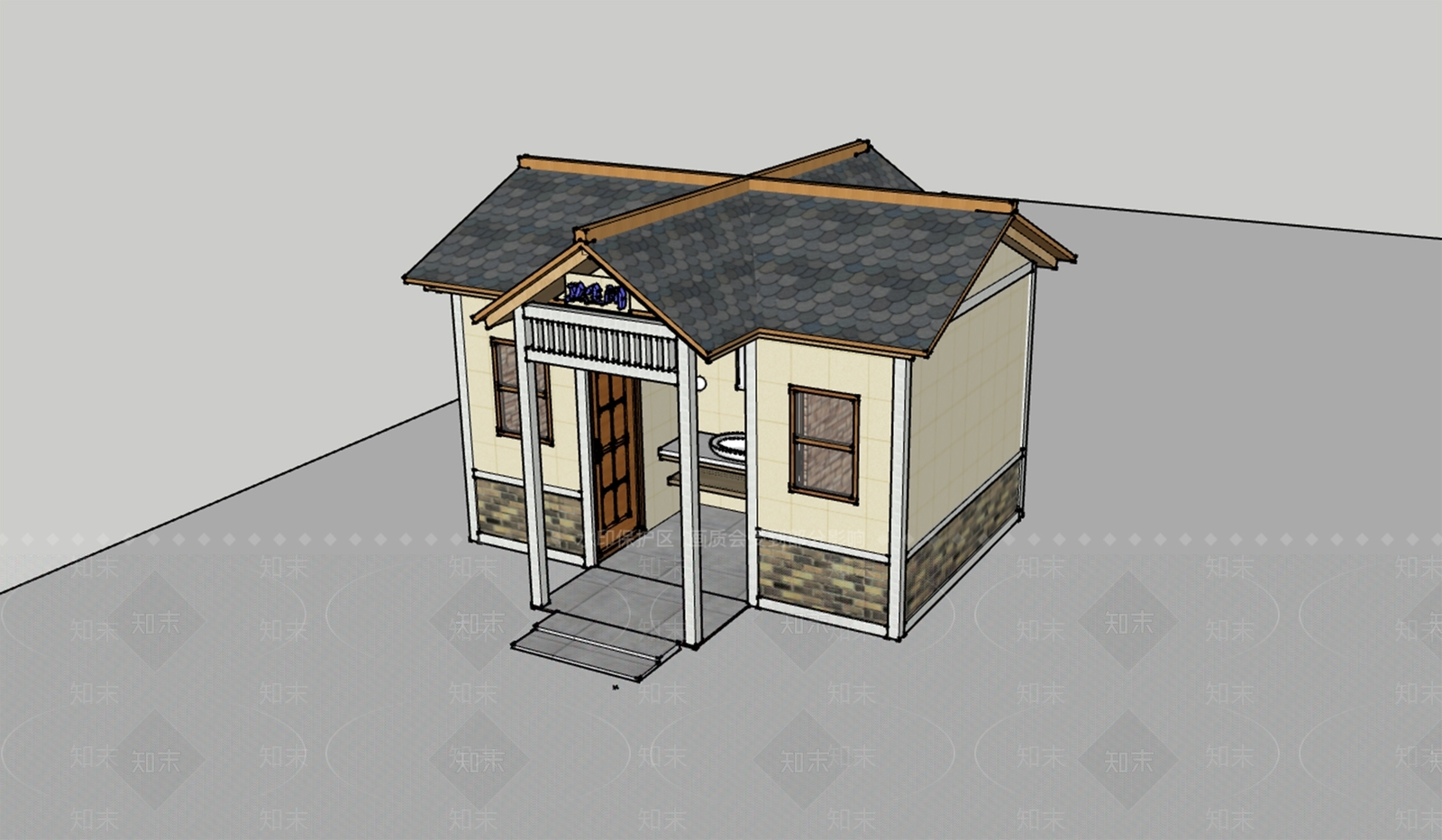 简约极简风格建筑SU模型下载【ID:1201441555】