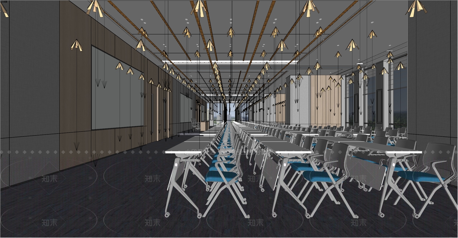 现代新中式其他办公区域SU模型下载【ID:1201441848】