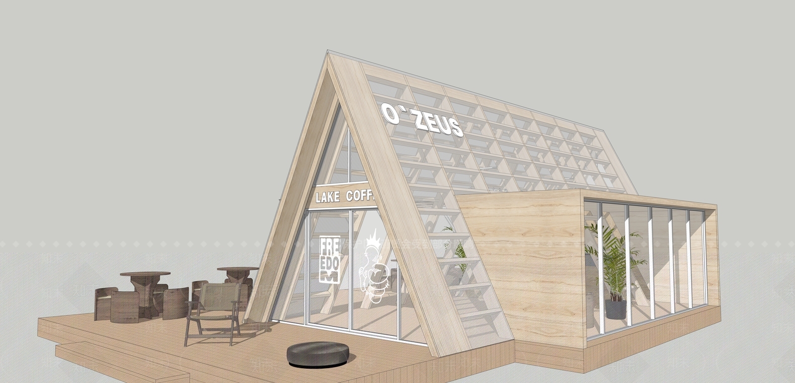 现代咖啡厅SU模型下载【ID:1201442887】