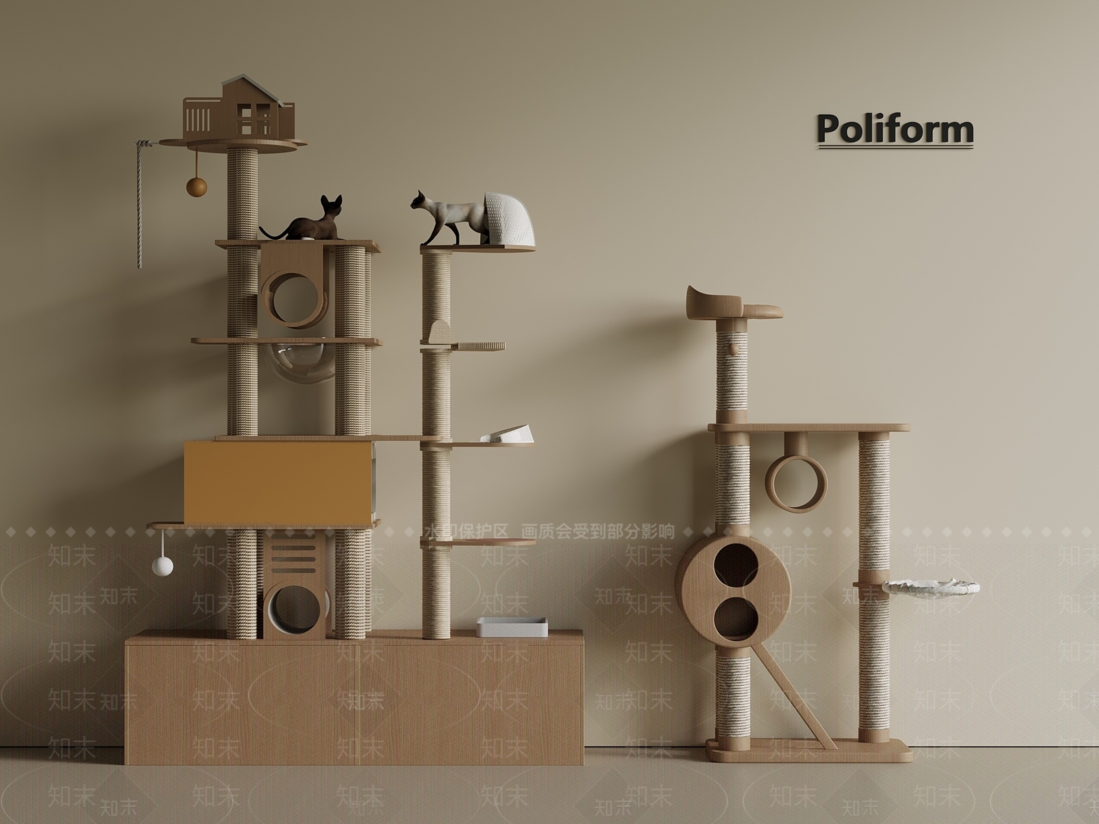 猫爬架3D模型下载【ID:1201444221】