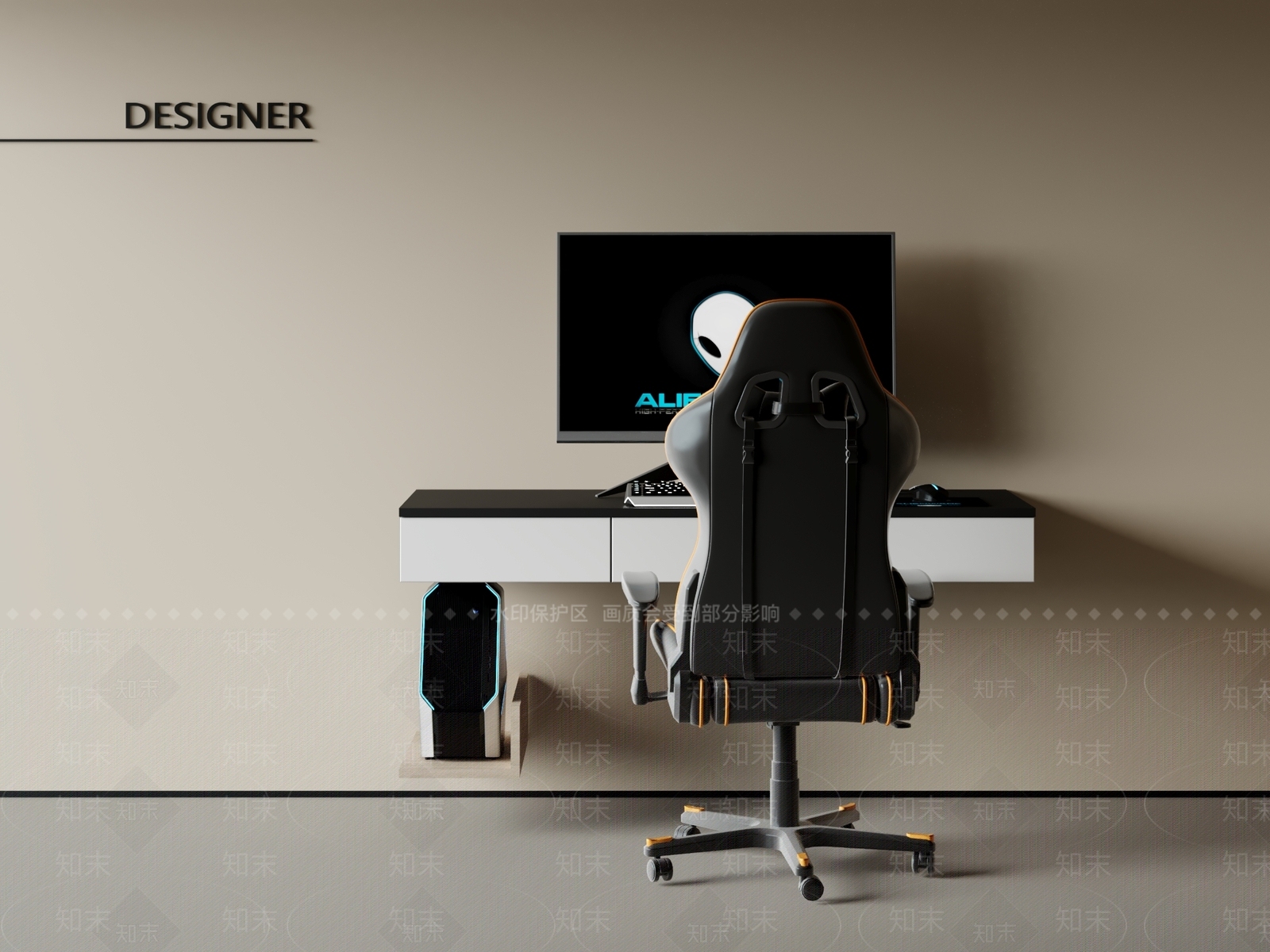 现代办公桌3D模型下载【ID:1201446082】