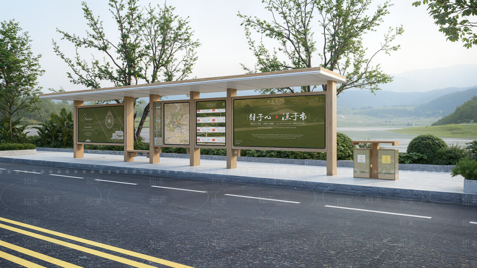 现代新中式公交站台SU模型下载【ID:1201446684】