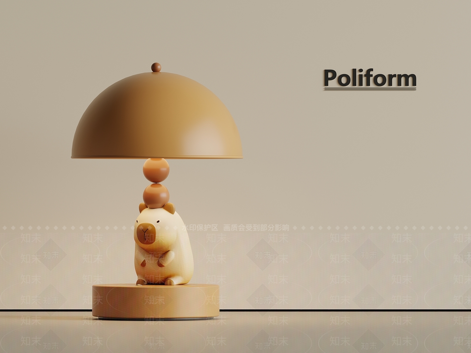 奶油简约台灯SU模型下载【ID:1201446946】