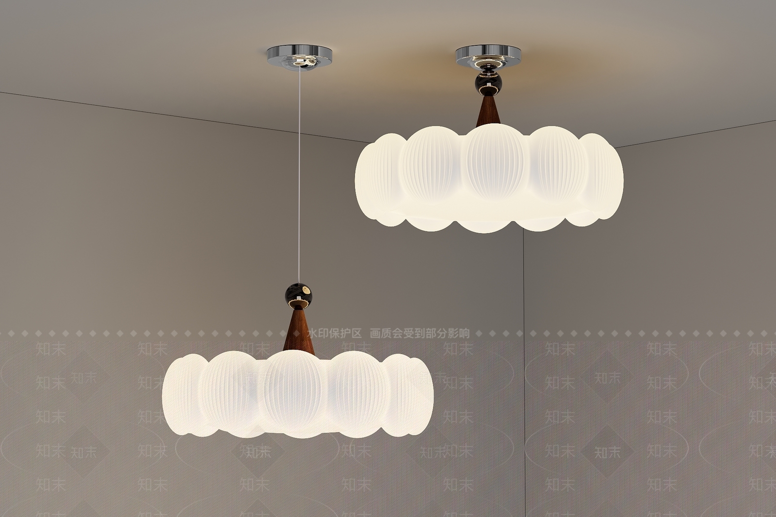 侘寂中古灯具组合3D模型下载【ID:1201447193】