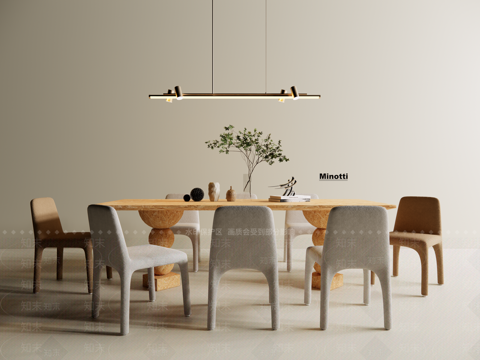 现代北欧餐桌椅3D模型下载【ID:1201448348】