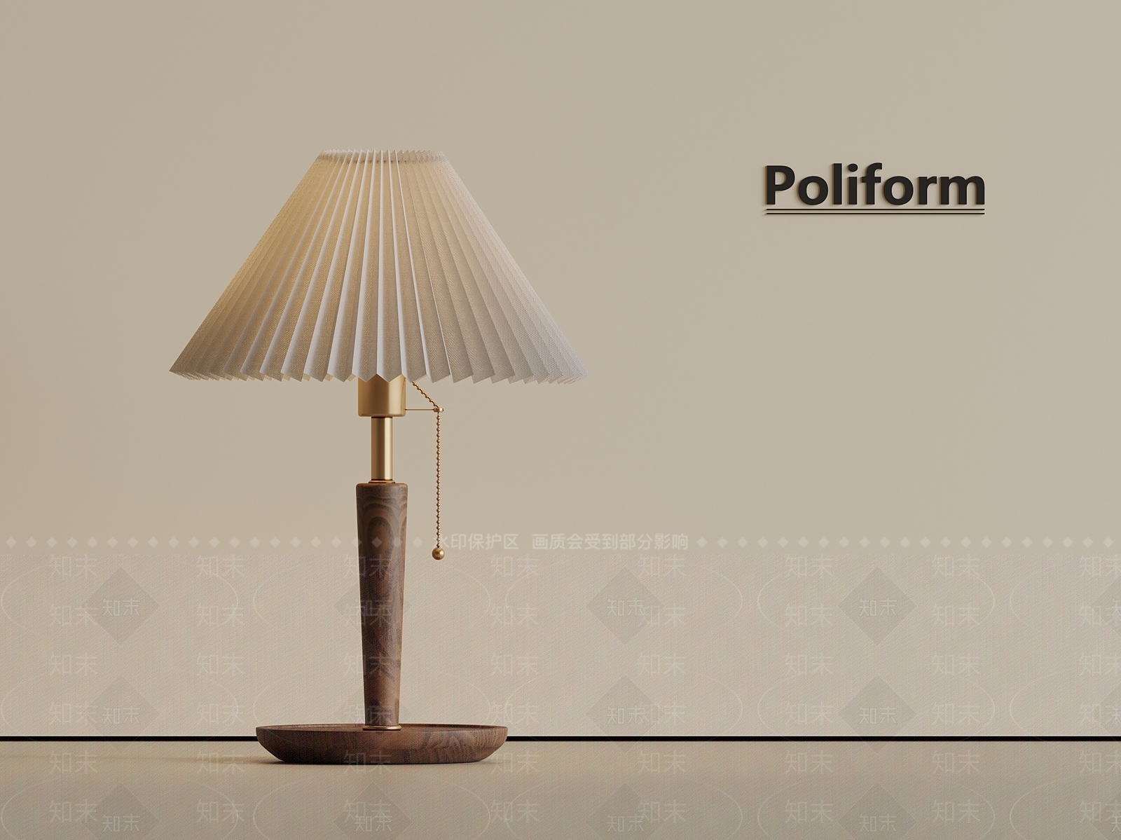 轻奢中古台灯SU模型下载【ID:1201448541】