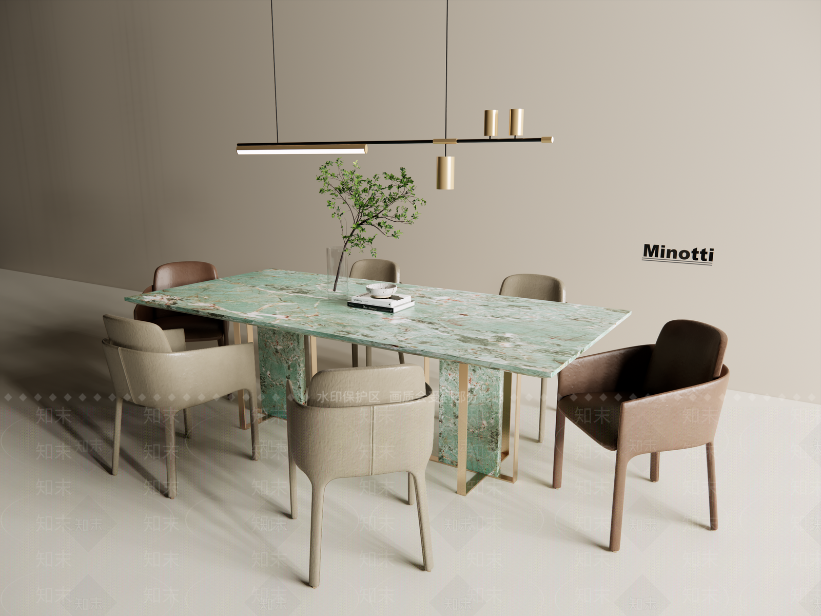 现代轻奢餐桌椅3D模型下载【ID:1201448500】