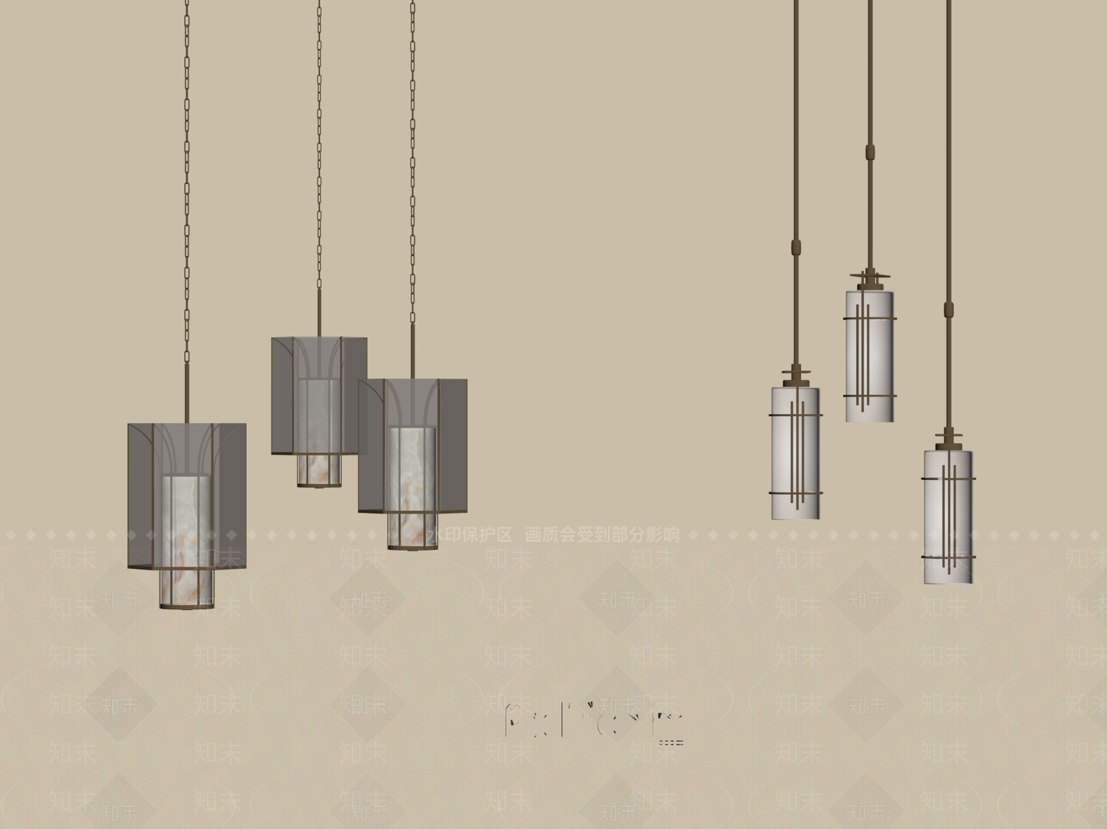 新中式轻奢吊灯SU模型下载【ID:1201448698】