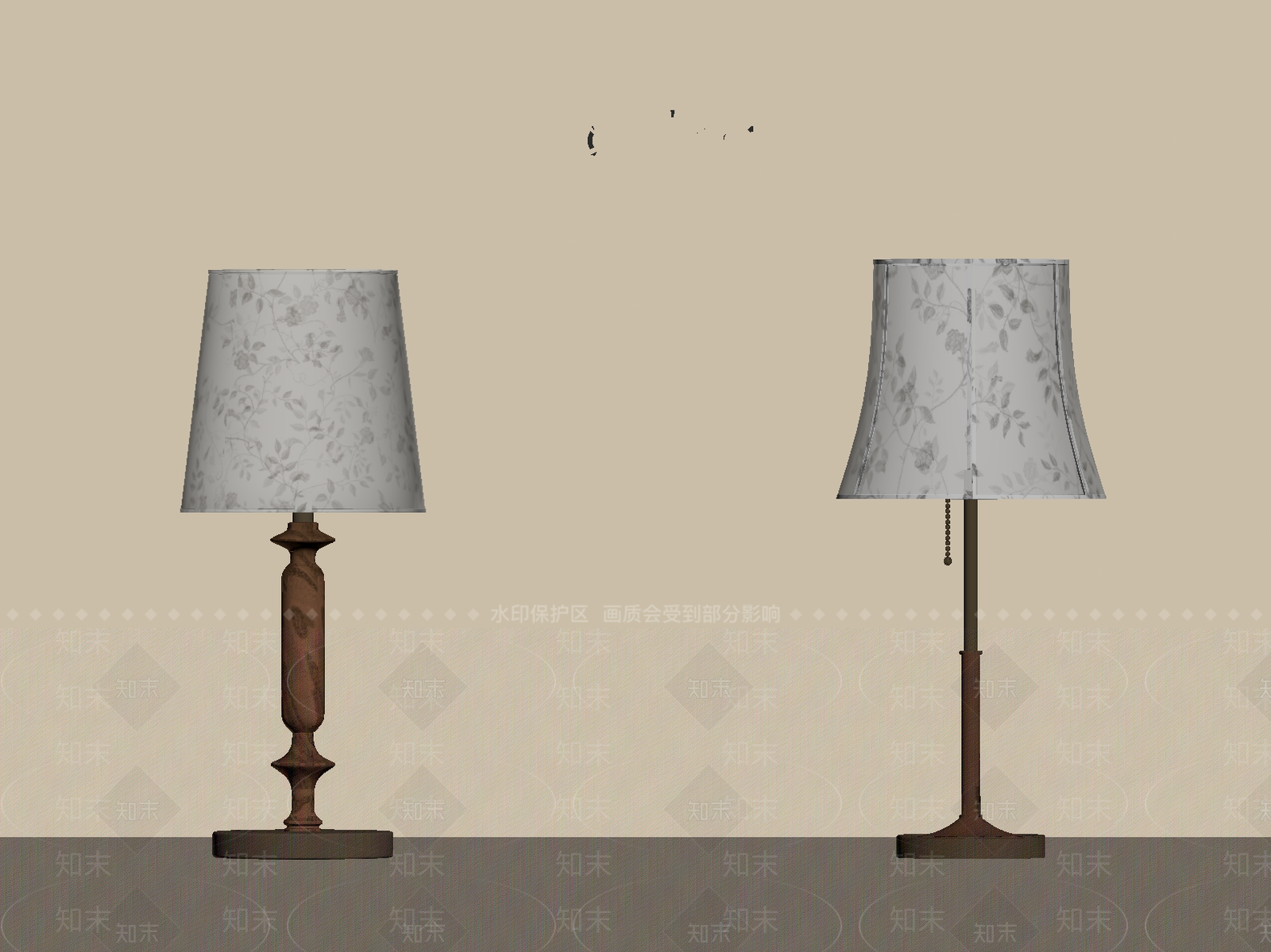 法式中古台灯SU模型下载【ID:1201448796】