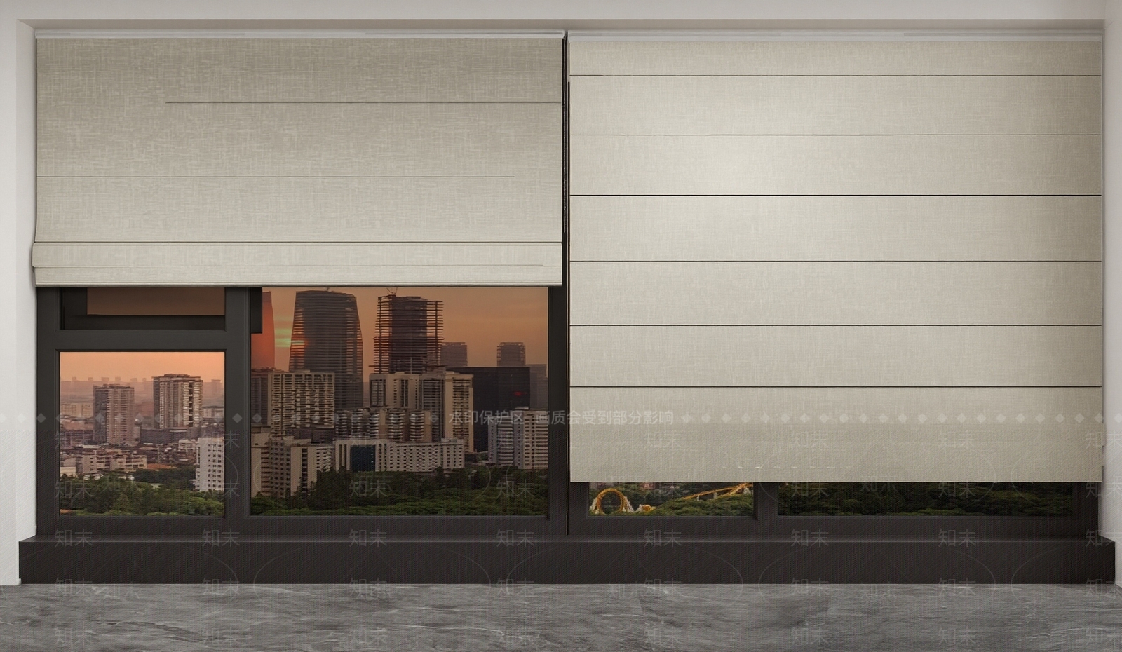 现代窗帘SU模型下载【ID:1201449553】