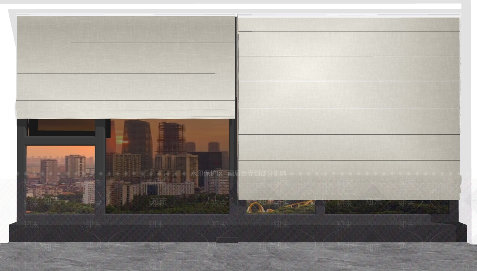 现代窗帘SU模型下载【ID:1201449553】