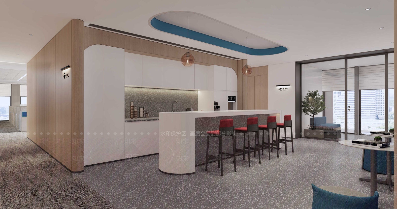 现代茶水间SU模型下载【ID:1201450171】