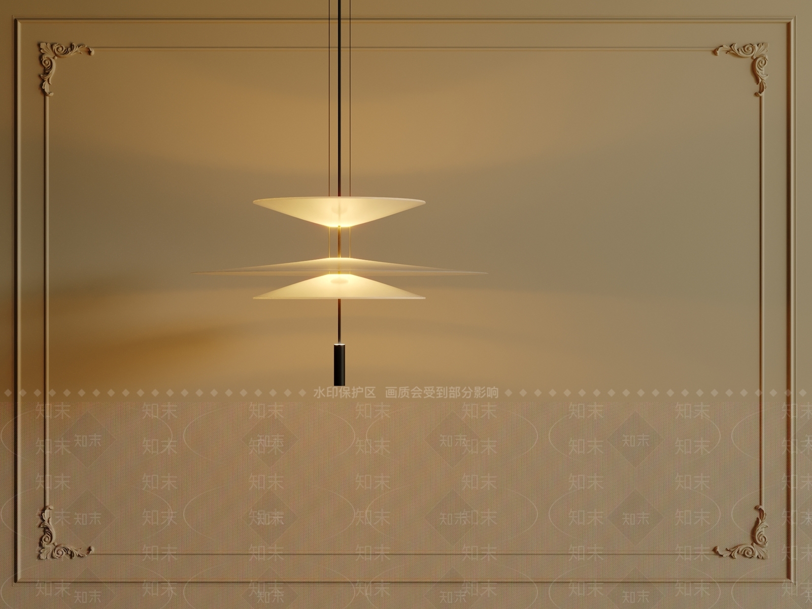 法式中古吊灯3D模型下载【ID:1201450458】