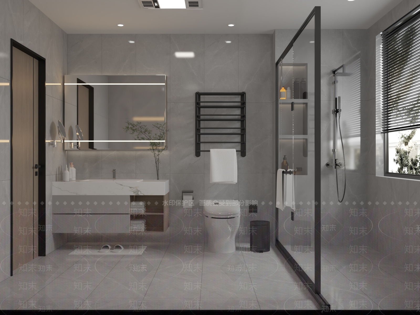 现代极简卫生间3D模型下载【ID:1201450896】