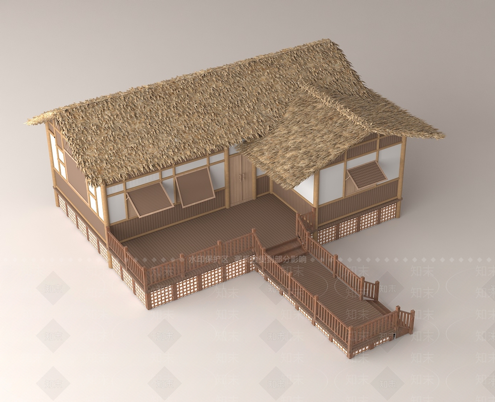 现代中式木屋SU模型下载【ID:1201451156】