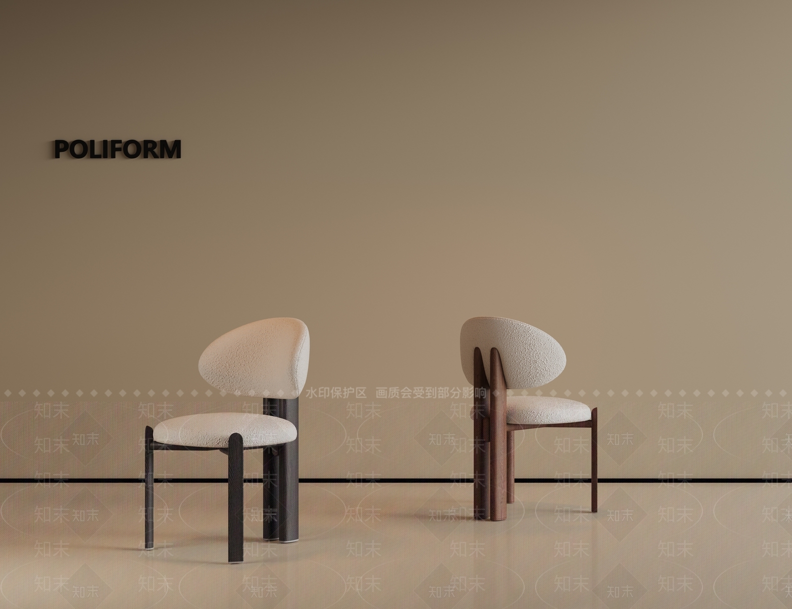 现代中古餐椅3D模型下载【ID:1201451886】