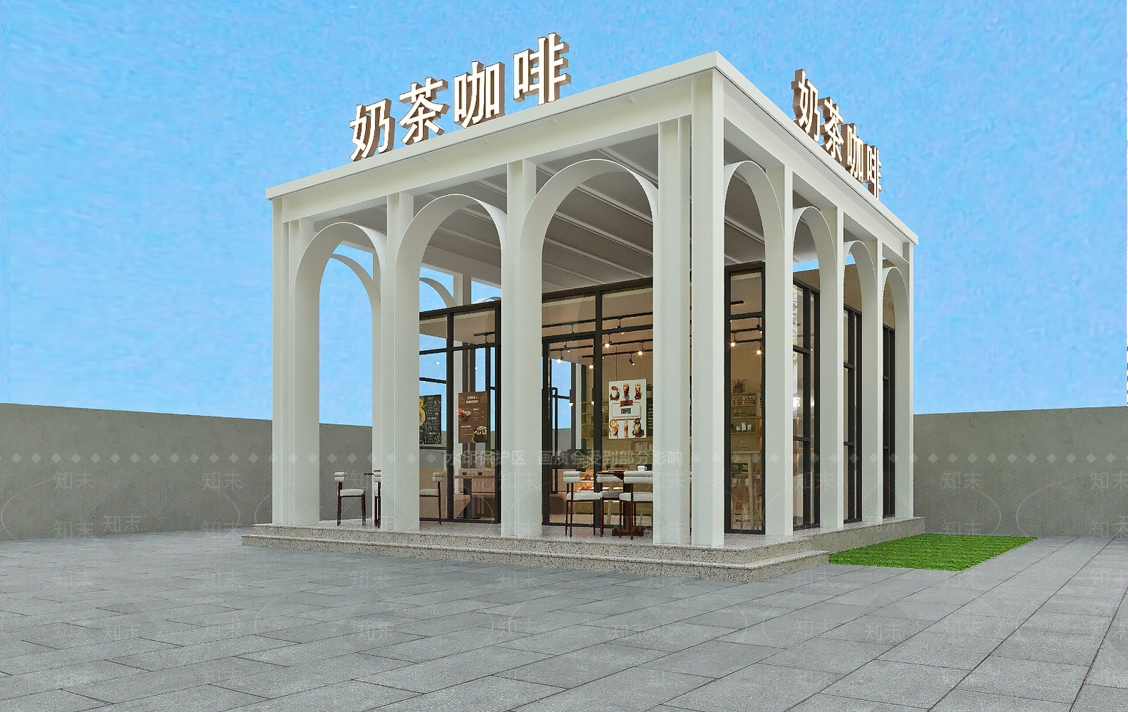 现代咖啡厅3D模型下载【ID:1201452469】