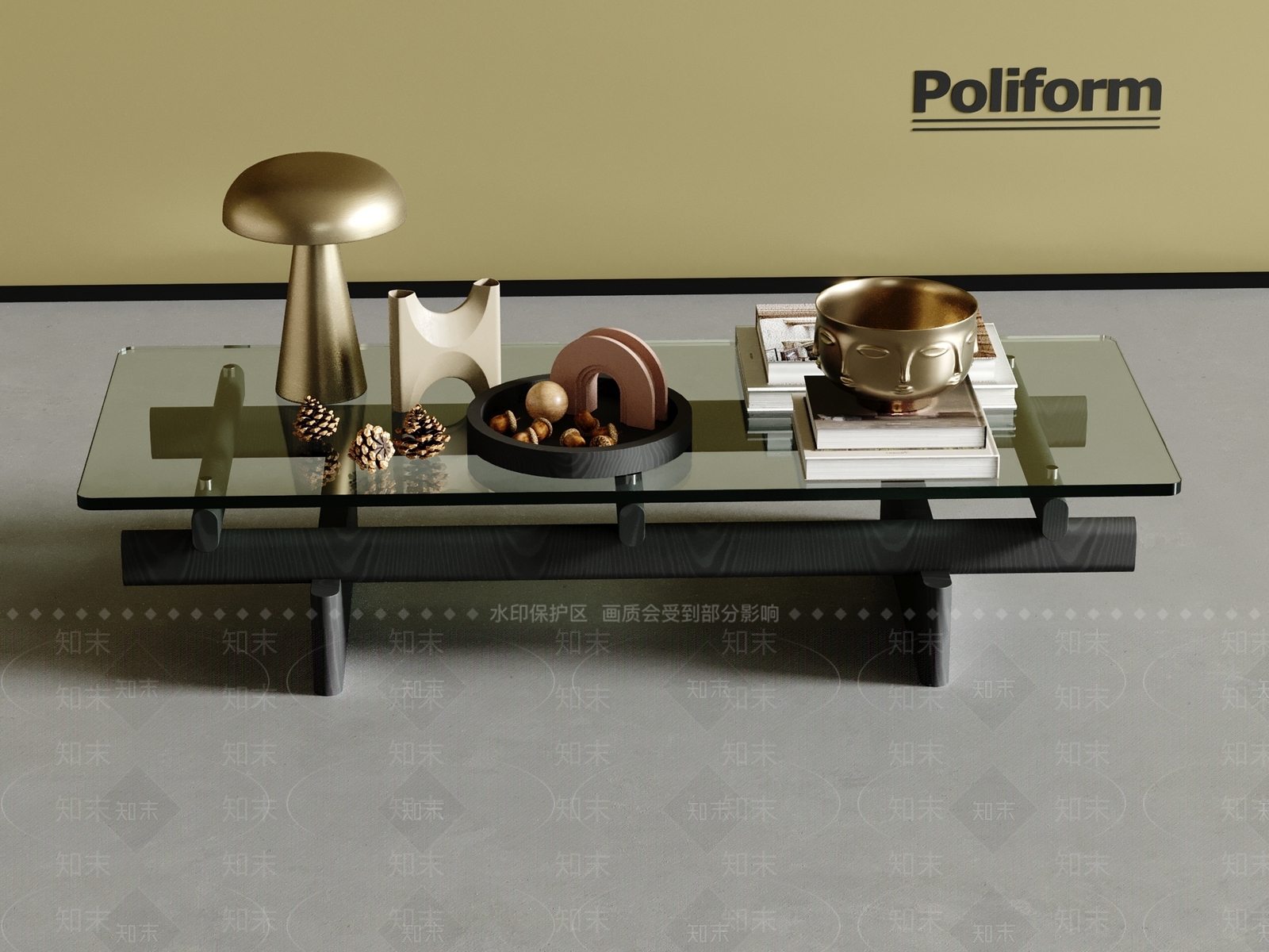 现代中古茶几3D模型下载【ID:1201452923】