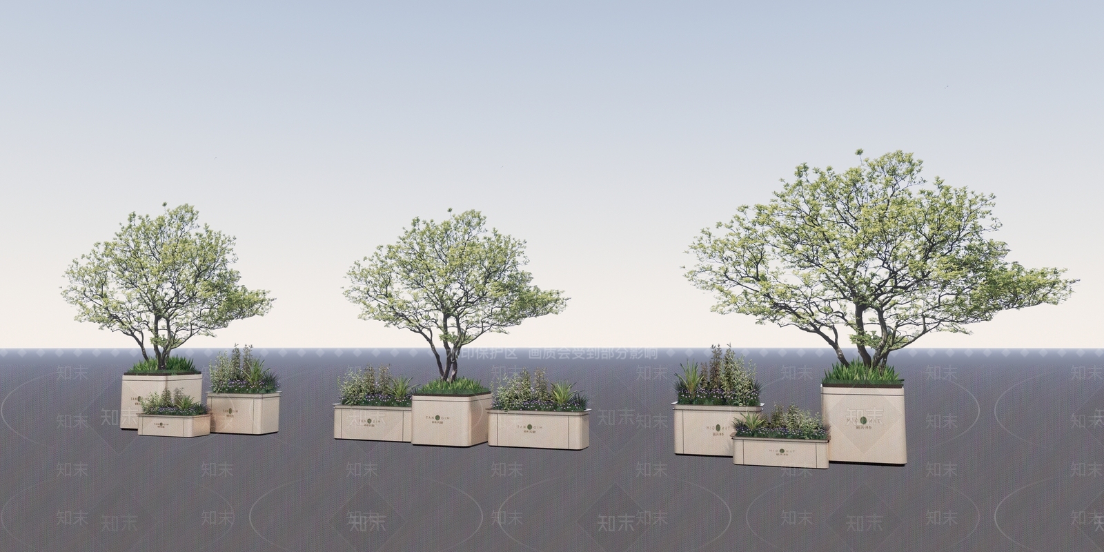 现代极简花钵花器SU模型下载【ID:1201455121】